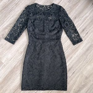 Floral lace little black mini dress—J.Crew Collection